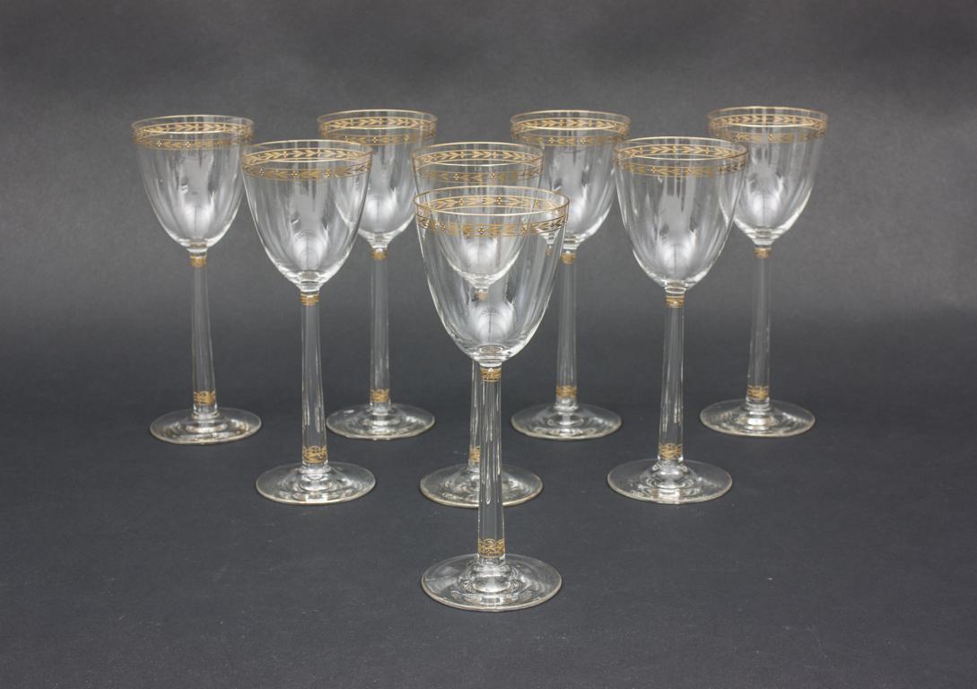 8 Jugendstil Weingläser 8 Art Nouveau Glasses Of Wine Moser Karlsbad Um 1900 Auctions