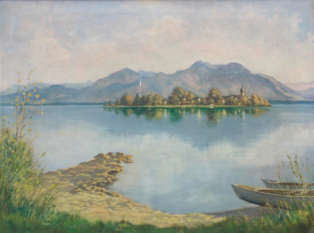 Chiemsee mit Fraueninsel, Lucius Diefenbach (Höllriegelskreuth 1886-1958...