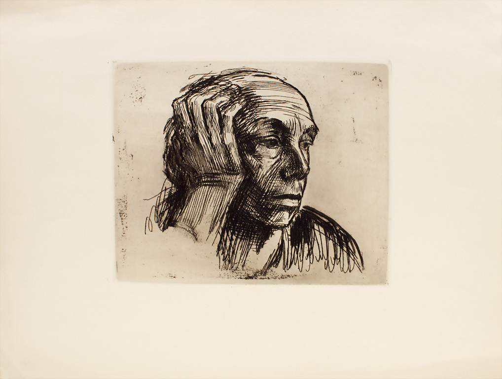 Käthe Kollwitz (1867-1945), 'Selbstporträt' / 'A self portrait ...