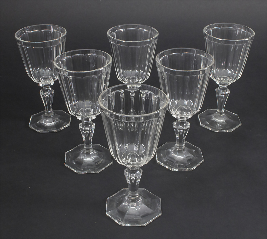 6 Rotweingläser / 6 red wine glasses, J. & L. Lobmeyr, Wien, um 1900 ...